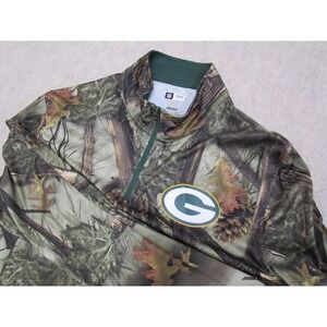 NFL Green Bay Packers Camo 1/4 Zip Pullover Mens XL TX3 Cool Performance Shirt